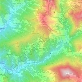 Gosita topographic map, elevation, terrain