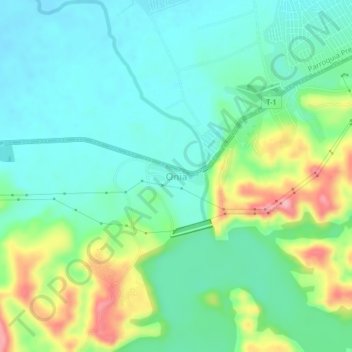 Onia topographic map, elevation, terrain