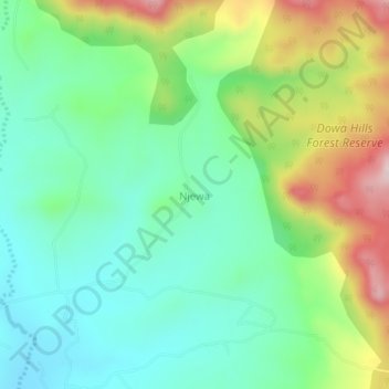 Njewa topographic map, elevation, terrain