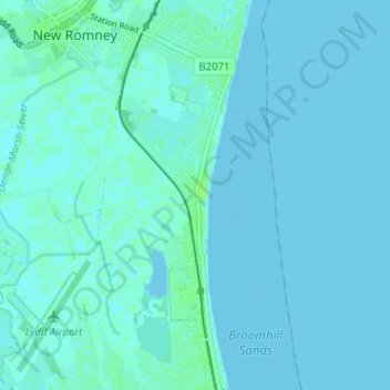 Greatstone on Sea topographic map, elevation, terrain