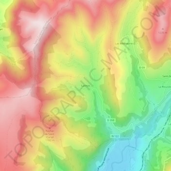 Salilhes topographic map, elevation, terrain