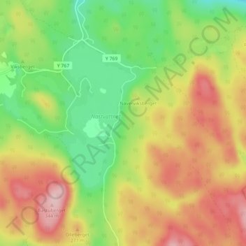 Nästvattnet topographic map, elevation, terrain