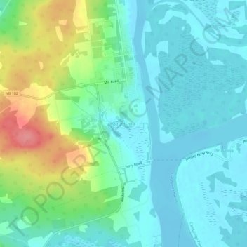 Gagetown topographic map, elevation, terrain
