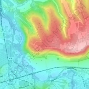 Box Hill topographic map, elevation, terrain