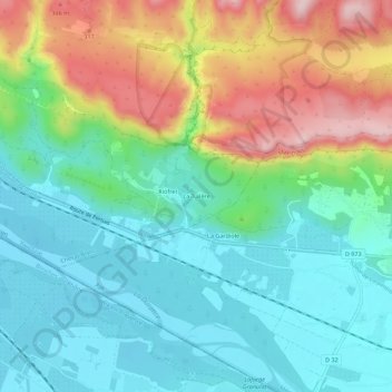 La Tuilère topographic map, elevation, terrain