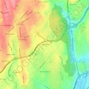Colonial Acres topographic map, elevation, terrain