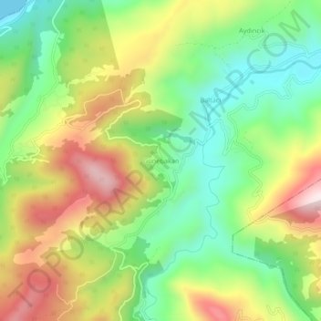 Günebakan topographic map, elevation, terrain