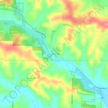 Mount Vernon topographic map, elevation, terrain