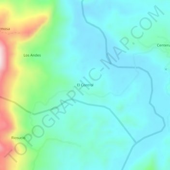 El Control topographic map, elevation, terrain