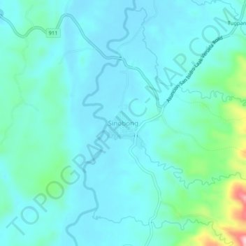 Sinobong topographic map, elevation, terrain