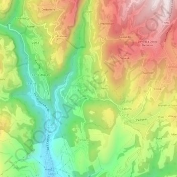 Lughezzano topographic map, elevation, terrain