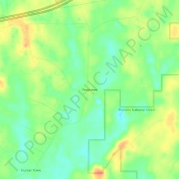 Frogtown topographic map, elevation, terrain