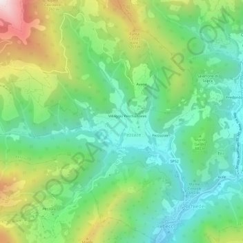 Mondaro topographic map, elevation, terrain