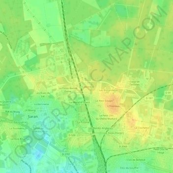 Le Colombier topographic map, elevation, terrain