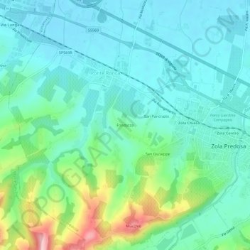 Fondazza topographic map, elevation, terrain