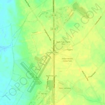 Carters Plains topographic map, elevation, terrain