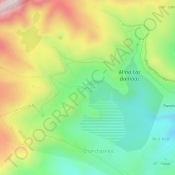 Chuspiri topographic map, elevation, terrain