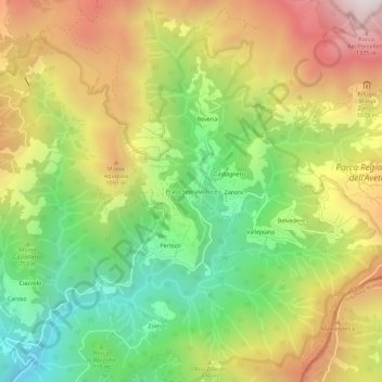 Prato Sopralacroce topographic map, elevation, terrain