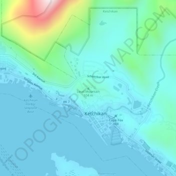 Level Mountain topographic map, elevation, terrain