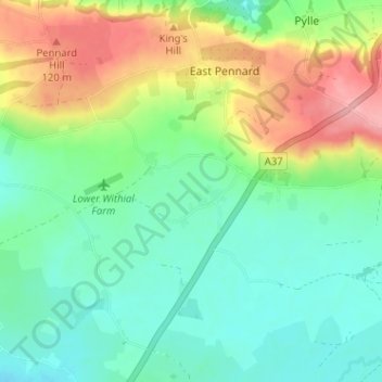Huxham Green topographic map, elevation, terrain
