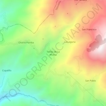 Tablas de La Alsacia topographic map, elevation, terrain
