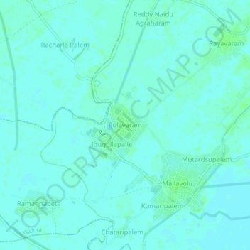 Polavaram topographic map, elevation, terrain