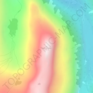 Middagsnibba topographic map, elevation, terrain