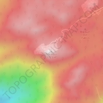 The Horn topographic map, elevation, terrain