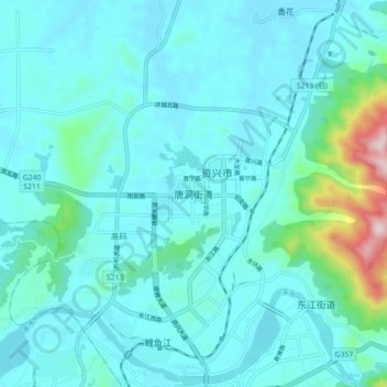 Tangdong topographic map, elevation, terrain