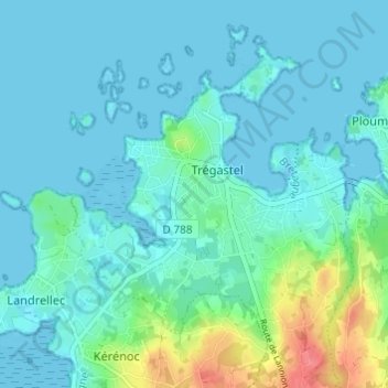Keredol topographic map, elevation, terrain