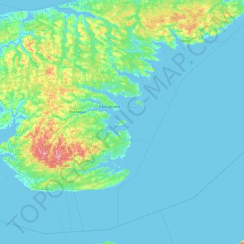 Panmure Island topographic map, elevation, terrain