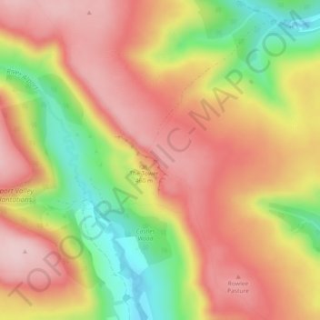 Alport Castles topographic map, elevation, terrain