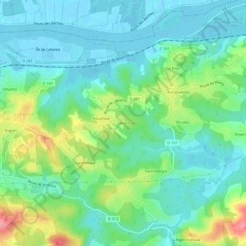 Olheta topographic map, elevation, terrain