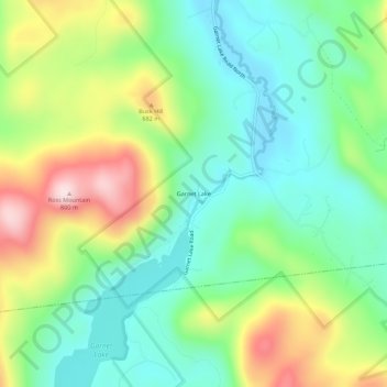 Garnet Lake topographic map, elevation, terrain