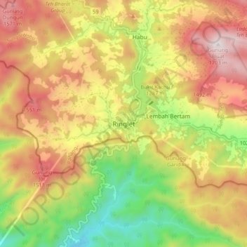 Ringlet topographic map, elevation, terrain