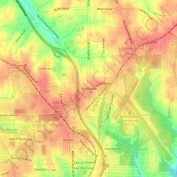 Montview topographic map, elevation, terrain