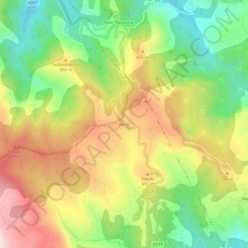 Agios topographic map, elevation, terrain