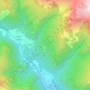 Gran Faetto topographic map, elevation, terrain