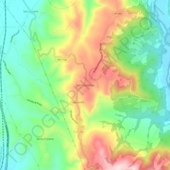 San Cristoforo topographic map, elevation, terrain