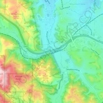 Muir topographic map, elevation, terrain