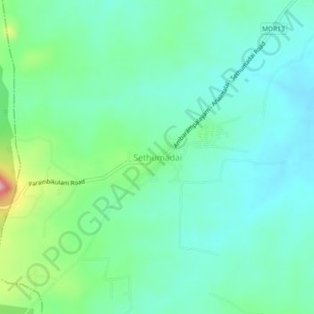 Sethumadai topographic map, elevation, terrain