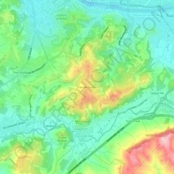 Pian dei Giullari topographic map, elevation, terrain