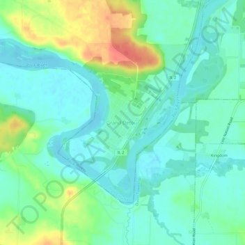 Grand Detour topographic map, elevation, terrain