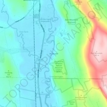 Brookside topographic map, elevation, terrain