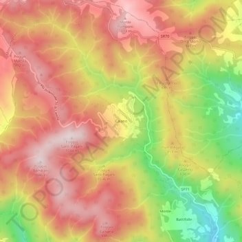 Caiano topographic map, elevation, terrain