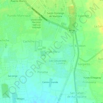 Fundo Mara topographic map, elevation, terrain