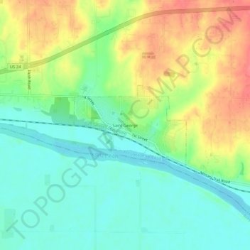 Saint George topographic map, elevation, terrain