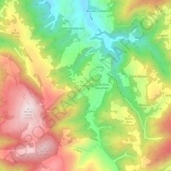 Ceresole topographic map, elevation, terrain