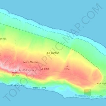 La Tortue topographic map, elevation, terrain