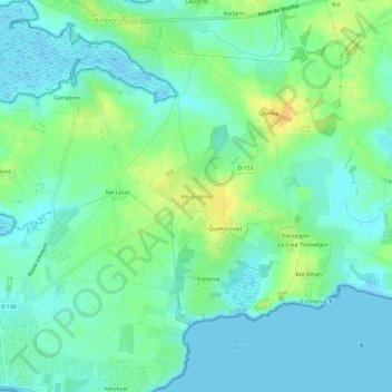 Ker Eugène topographic map, elevation, terrain